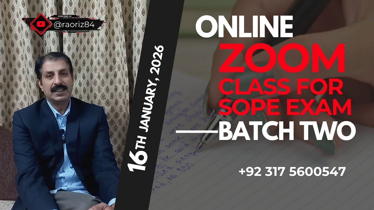 SOPE Exam Preparation| Batch 2| 16th January, 2026