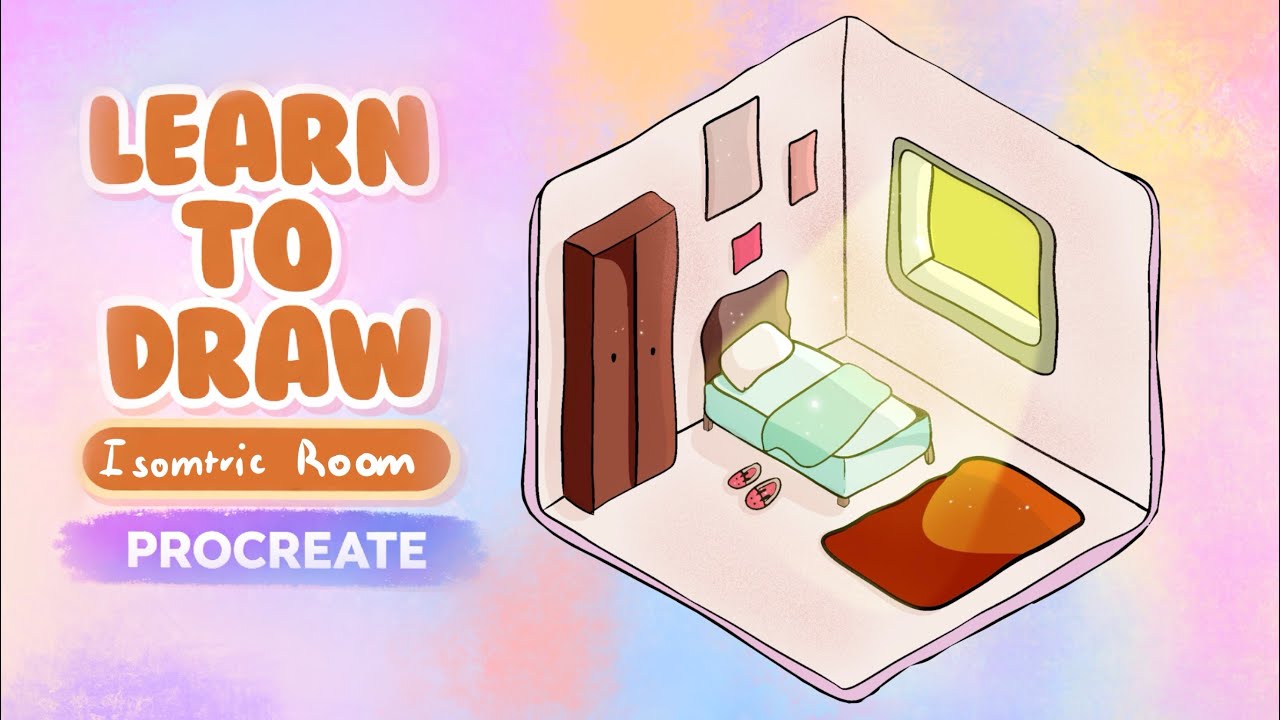 How to Draw Isometric Room in Procreate I Easy Step by Step Drawing 