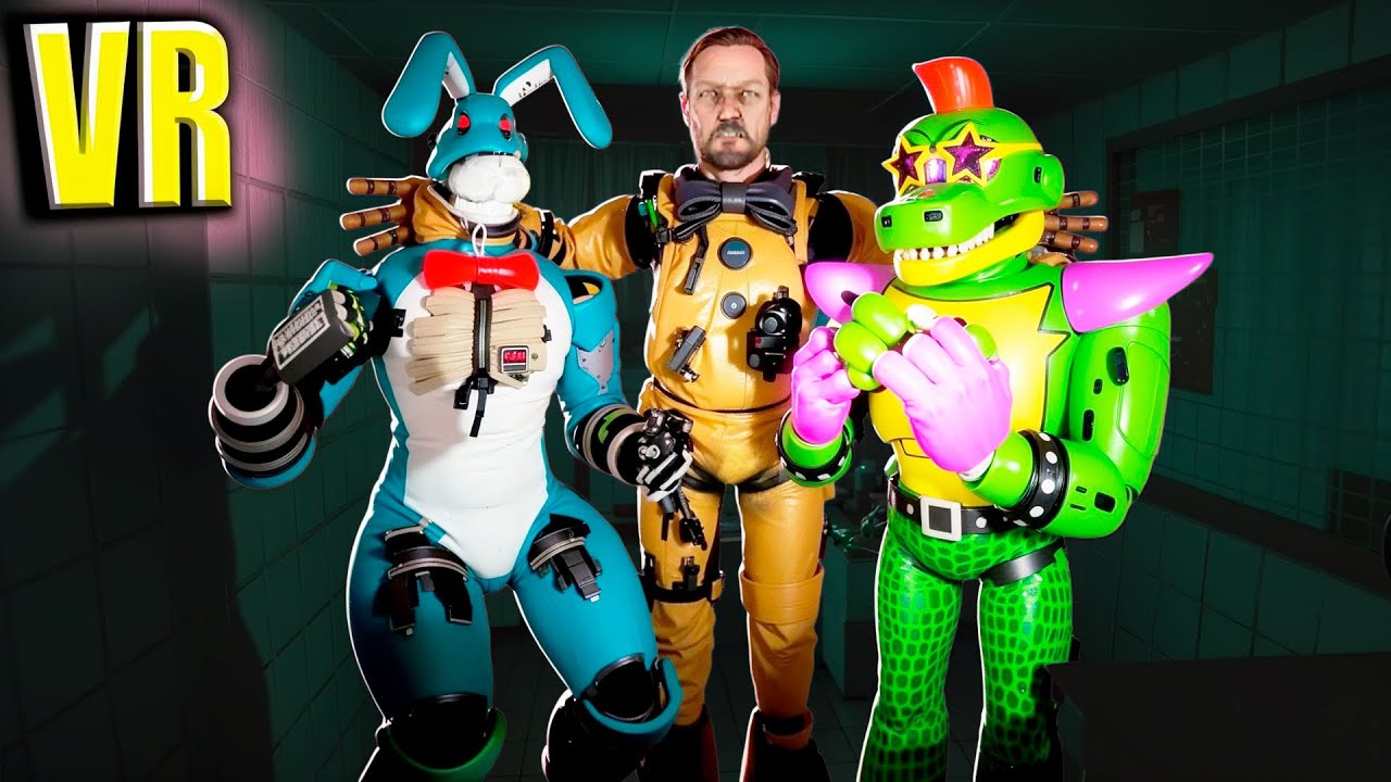 VR Аниматроники пугают охранника в Бонелаб FNAF 3 COOP Bonelab Брат Гига Монти защищает меня