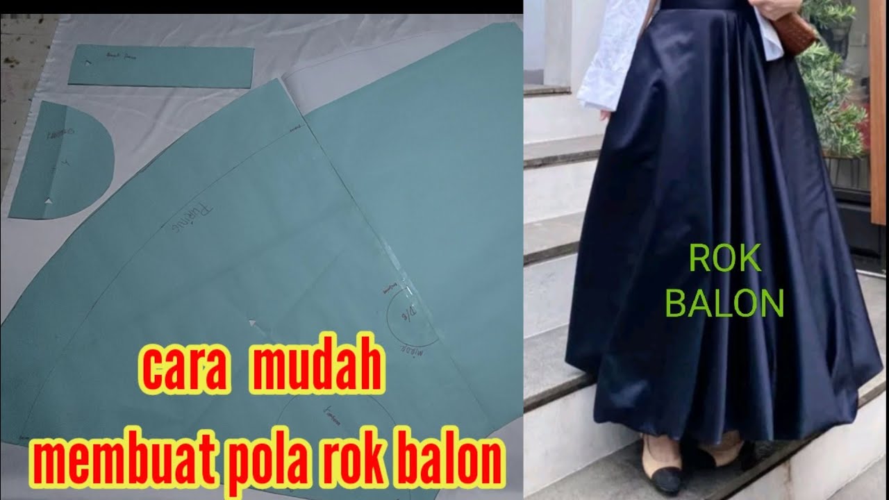 cara mudah membuat rok balon