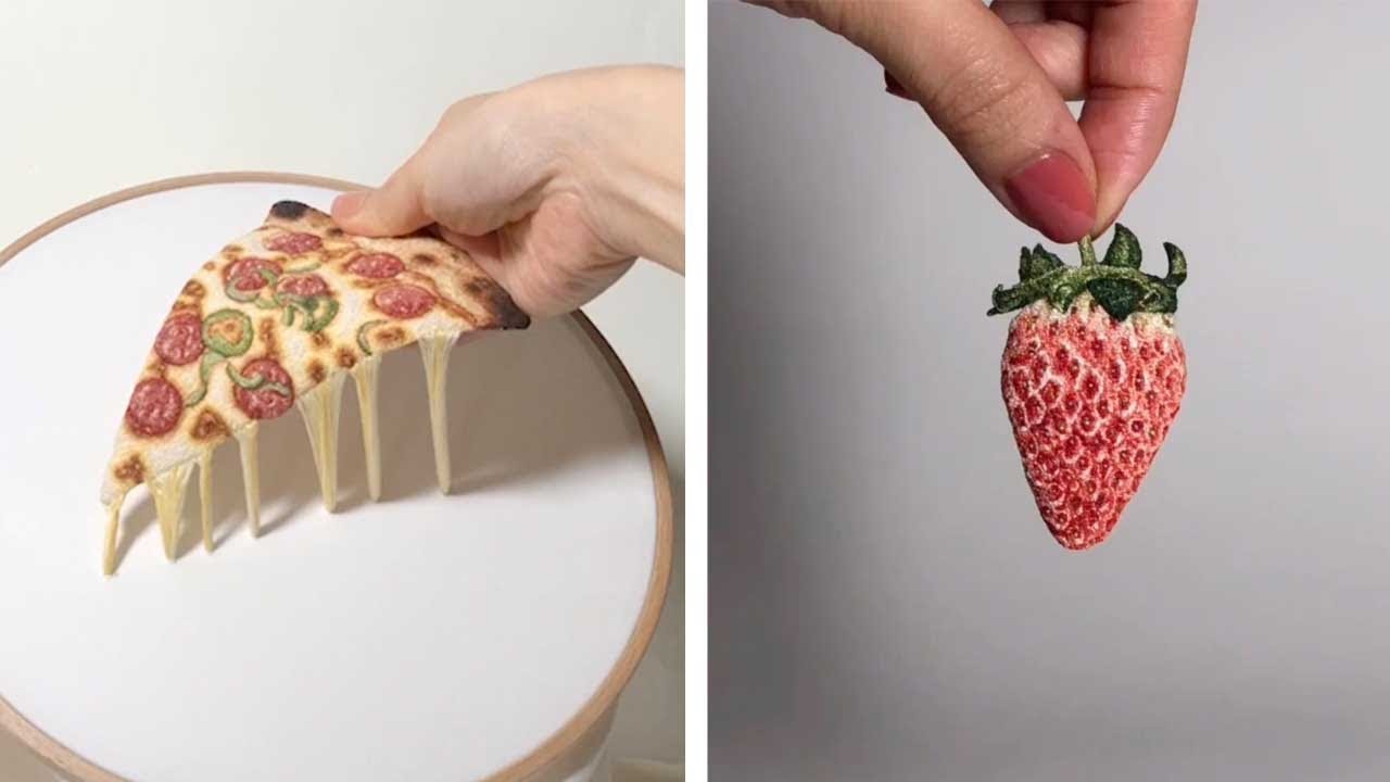 Artist Creates Realistic Food With Embroidery