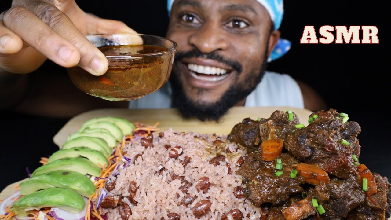 Mukbang Asmr JAMAICAN Oxtail Stew.Cooking Recipe in Jamaican style. Asmr Jamaican Food vlog in Japan
