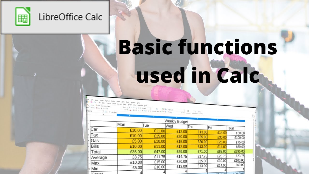 How to use the basic functions in LibreOffice Calc