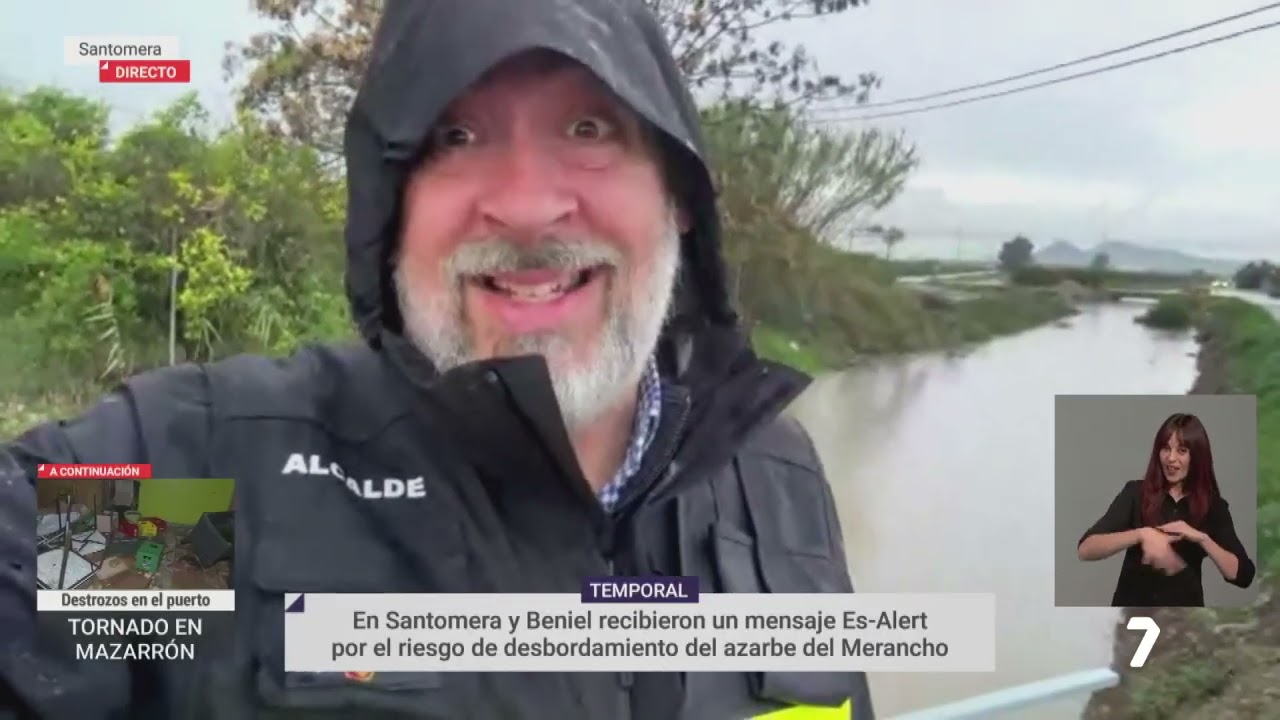Las lluvias vuelven a caer en Santomera y mantienen en alerta al municipio por el aumento del caudal