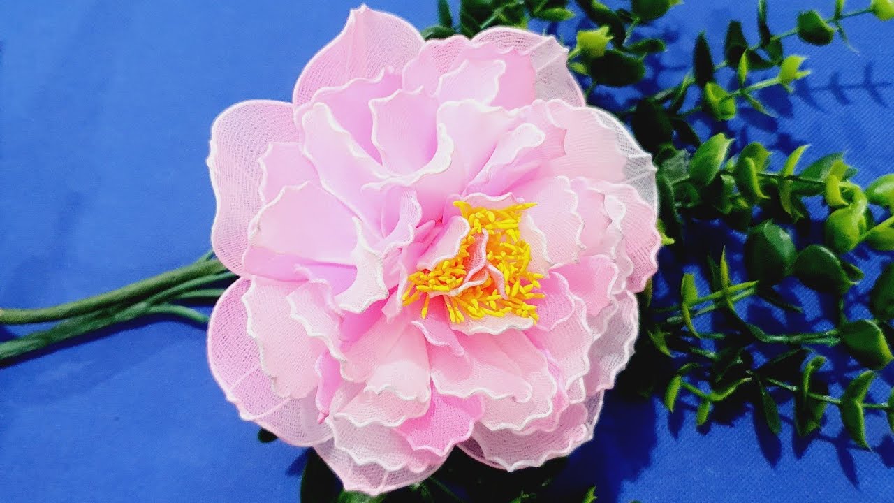 🌸Làm hoa mẫu đơn bằng vải voan - Make the Peony Flower with nylon stocking - Yohand Shop