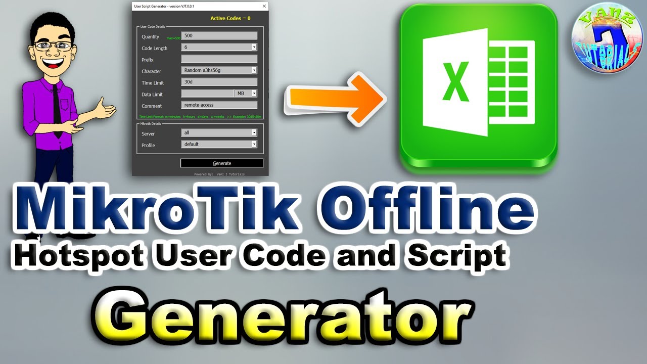 MikroTik: Offline Hotspot User Code and Script Generator Using MS Excel VBA [Tagalog]