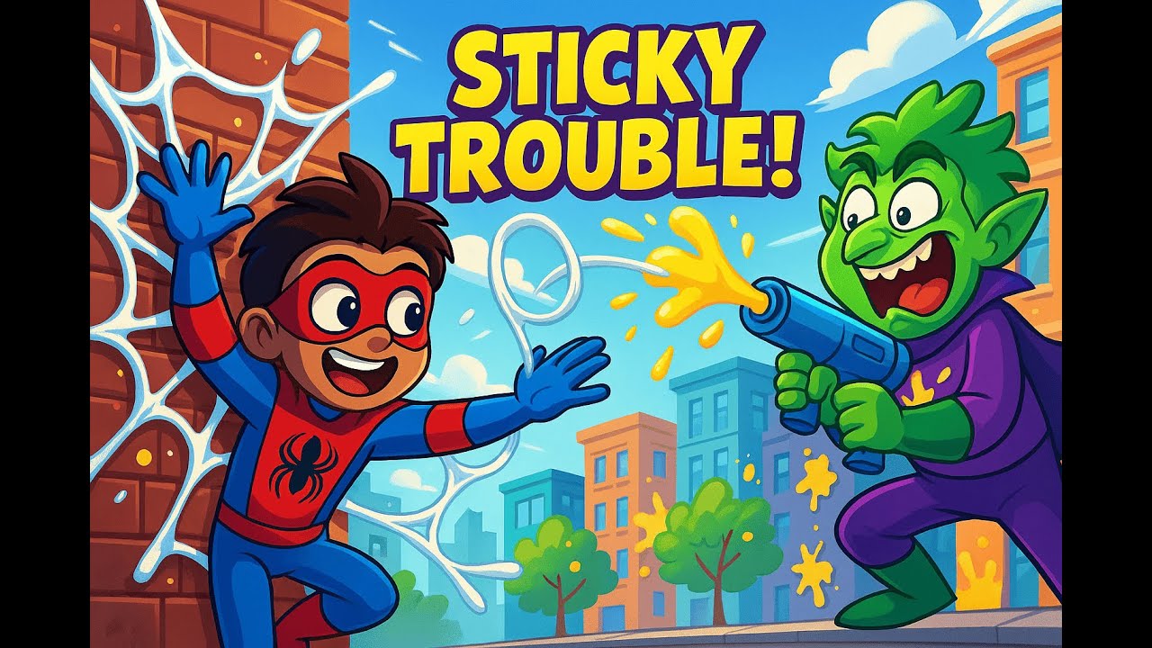 Webby the Wonder Kid  Sticky Adventures , superhero cartoon for kids, kids superhero, spiderman