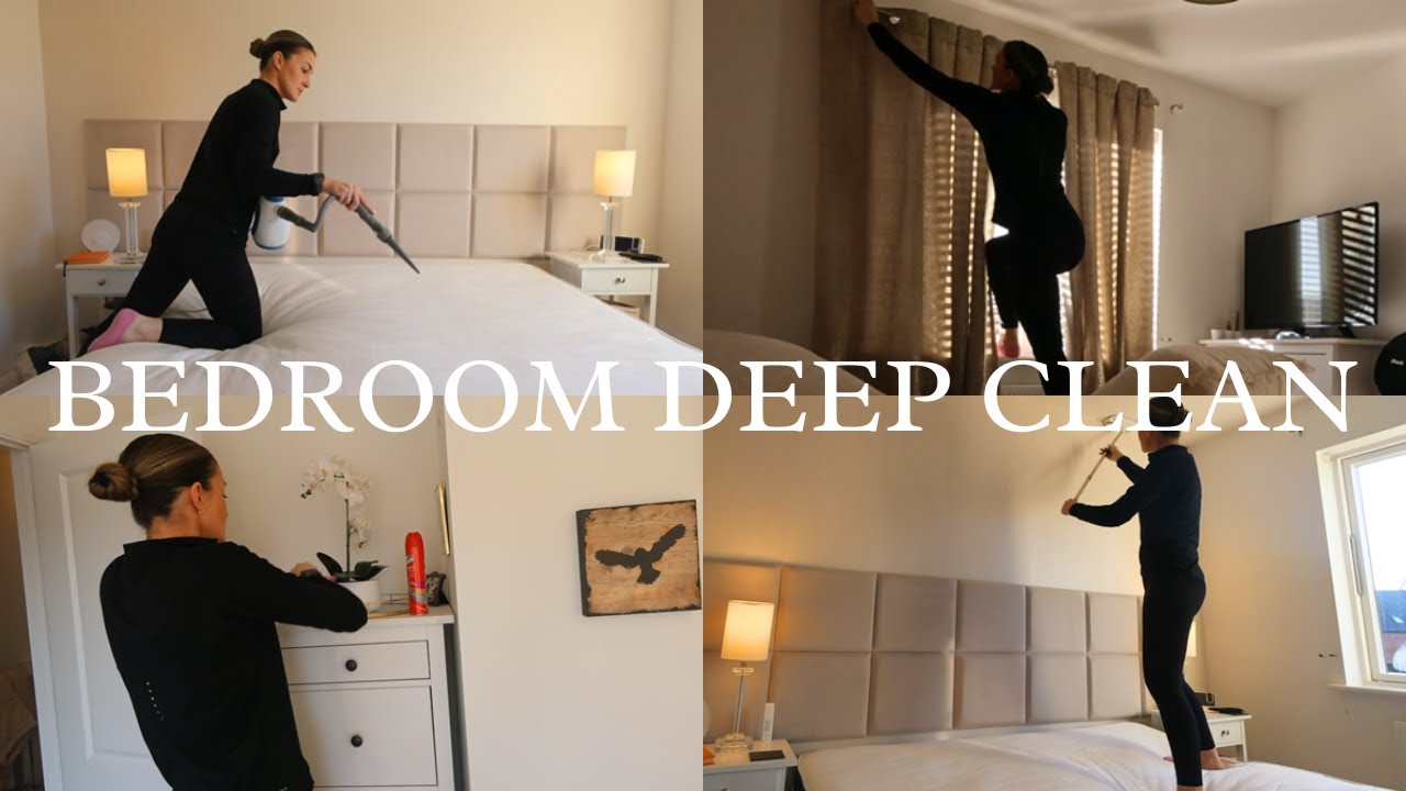 BEDROOM DEEP CLEAN - Cleaning tips & tricks! Deep cleaning motivation with a dust hunt & steam clean