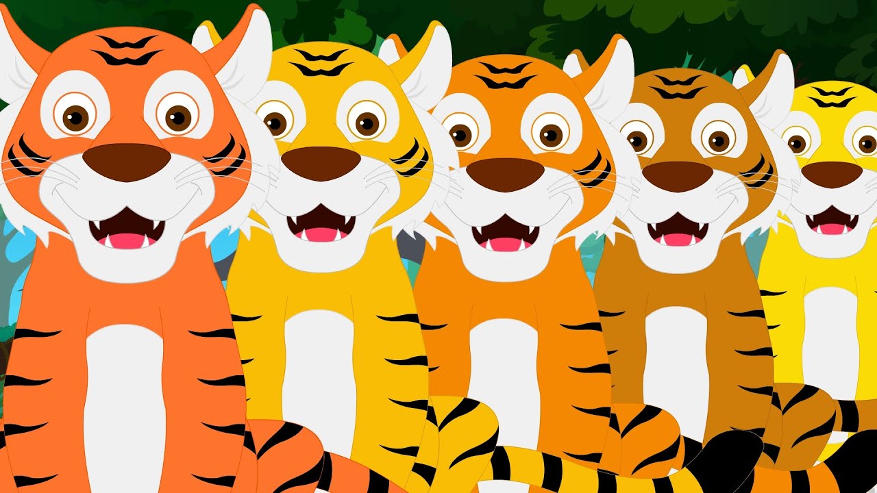 Five Big Tigers | Kindergarten Nursery Rhymes For Toddlers | Cartoon Videos For Babies by Kids Tv