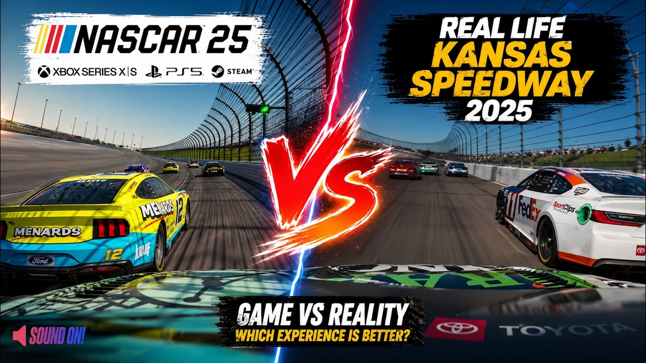NASCAR 25 vs Real Life | Kansas Speedway Graphics Comparison
