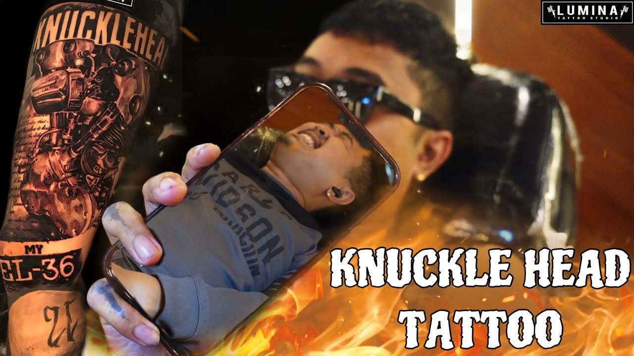 LEGENDARY HARLEY DAVIDSON KNUCKLE HEAD TATTOO!!! VERY PAIN