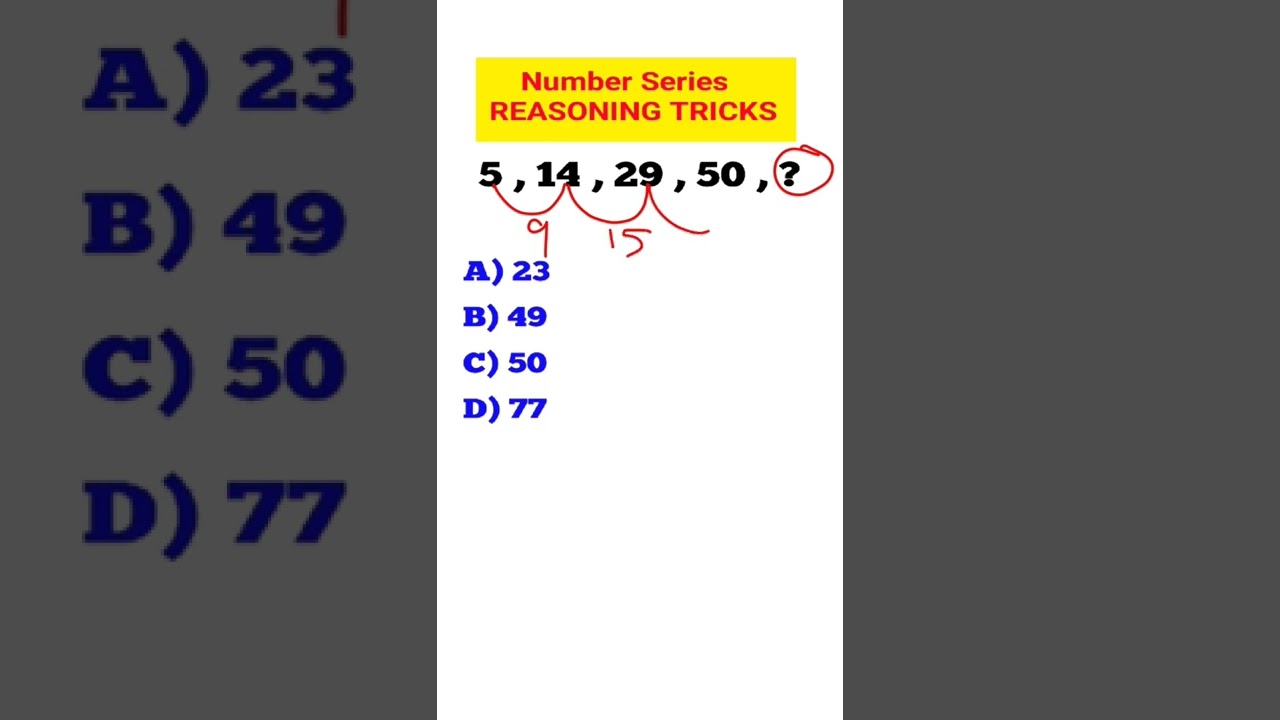Find Missing Number Reasoning Trick | How to find missing number?| Number Series #shorts