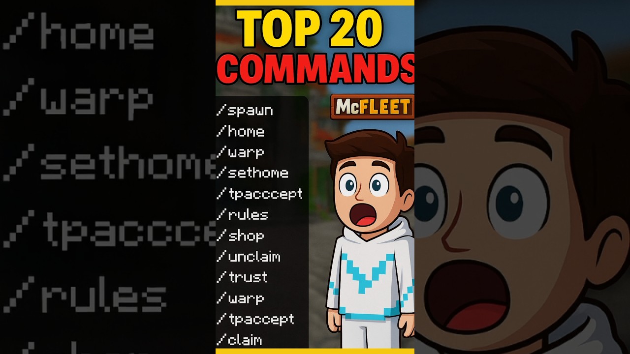 Top 20 commands of MC FLEET server |