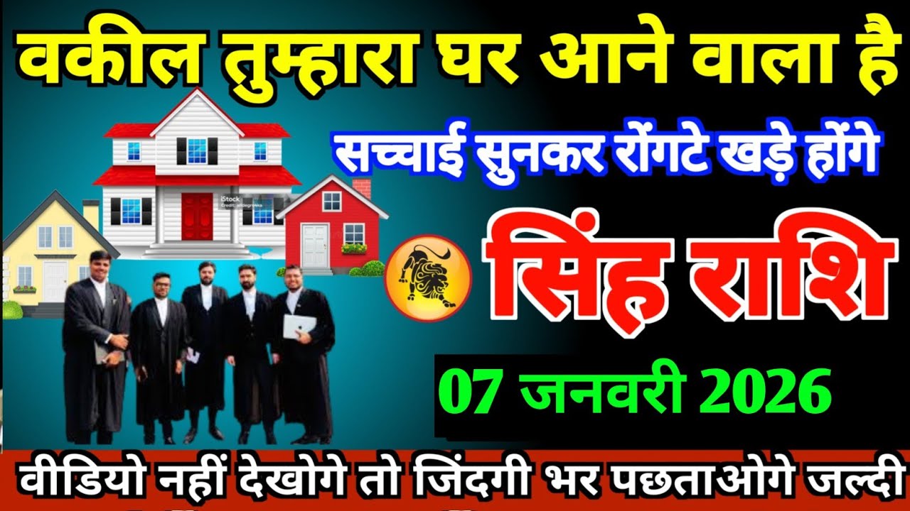 सिंह राशि 07 जनवरी 2026 वकील तुम्हारा घर आएगा, बड़ा बवाल होगा।।Singh Rashifal Leo 