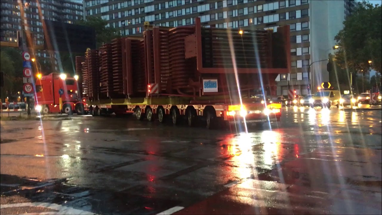 uitzonderlijk transport linkeroever Antwerpen door Claes-Verwimp