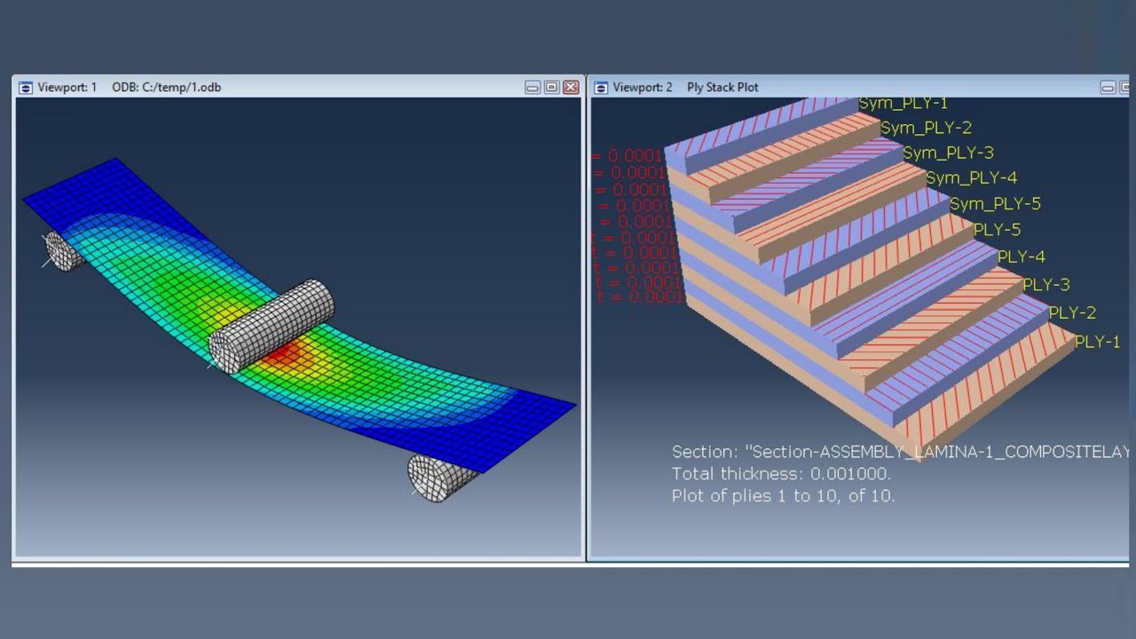 3-point bending |composite martial using Hashin's damage| Abaqus analysis