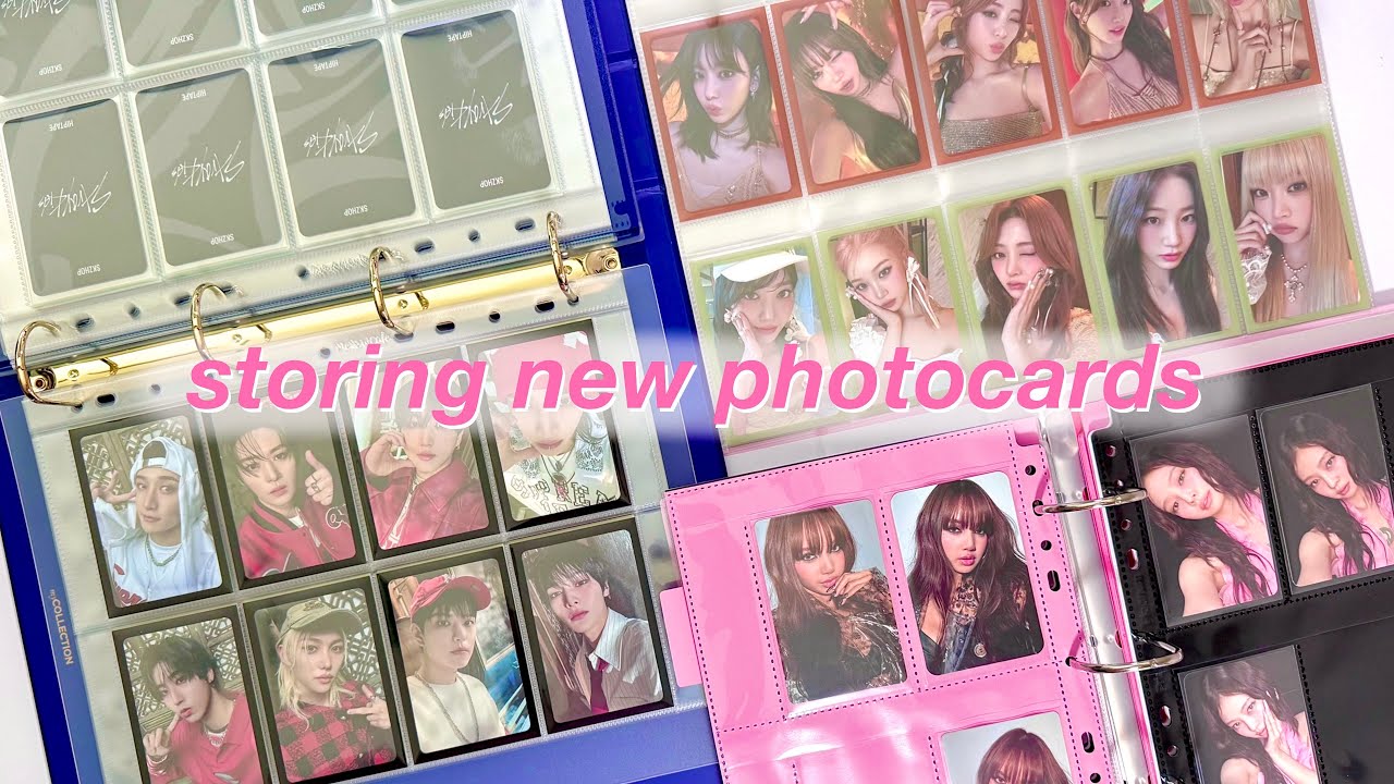♡ storing and organizing kpop photocards #21 ♡ blackpink solos, ot5 le sserafim, stray kids + more !