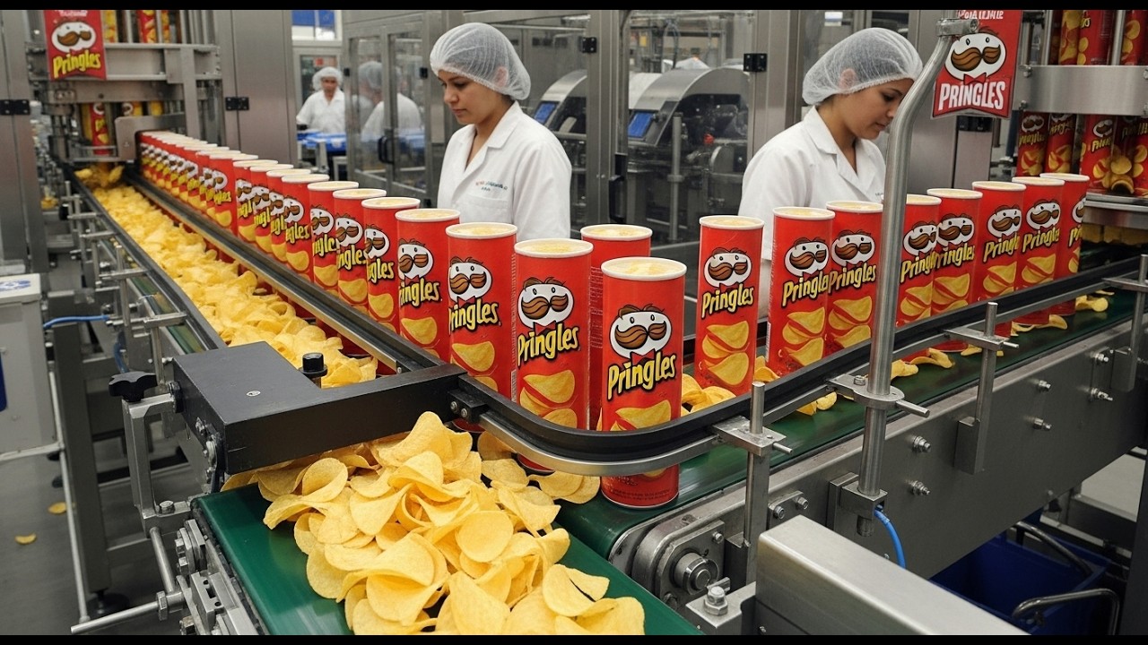 How Pringles Are Made – Inside the Stacking & Tube Packaging Factory (Full Process) #FactoryProcess