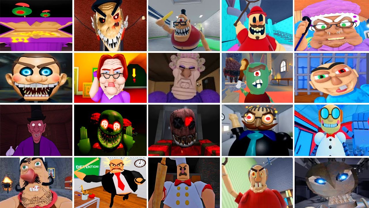 Roblox:EPIC SCHOOL ESCAPE,SIR SCARY'S MANSION,EVIL GRANDMA,BABY BOBY,PETSHOP,DHUUR,ROBLOX JUMPSCARES