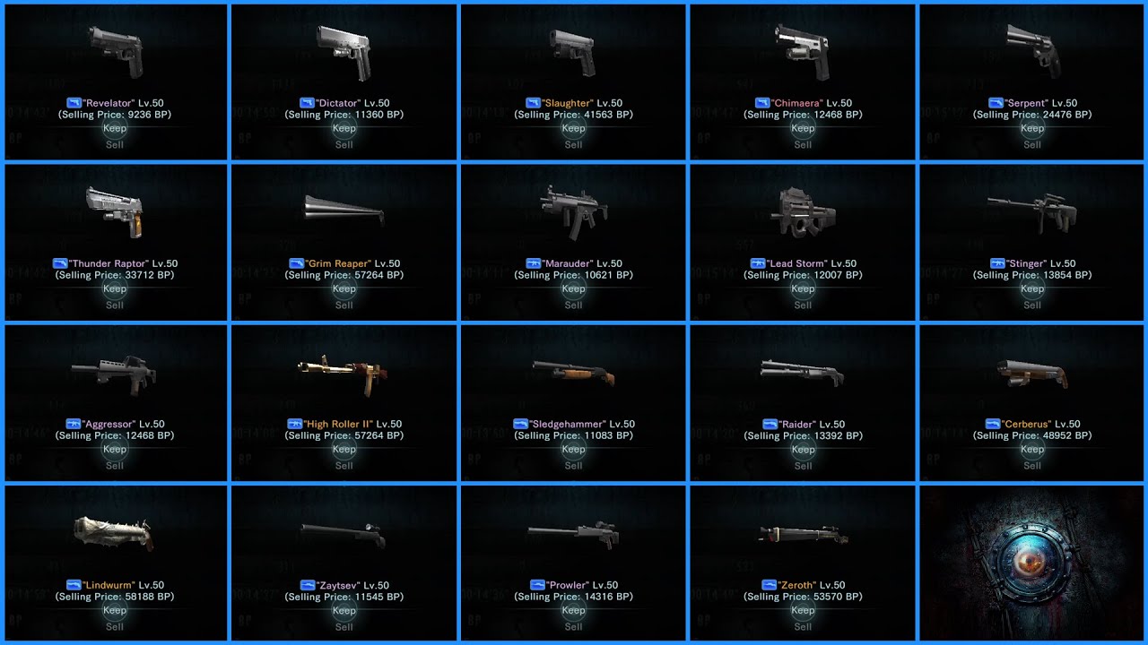 Resident Evil Revelations - Ghost Ship Chaos - Dropping All 19 Lv.50 Rare Tag Weapons (Compilation)