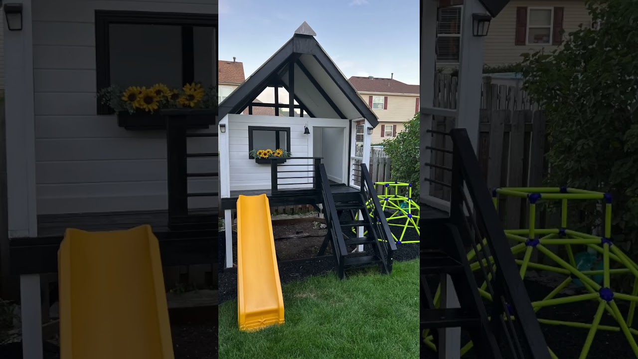 Playhouse #diy #diyprojects #diyplayhouse #playhouse #cubbyhouse #kidszone #outdoorlife #kidshouse