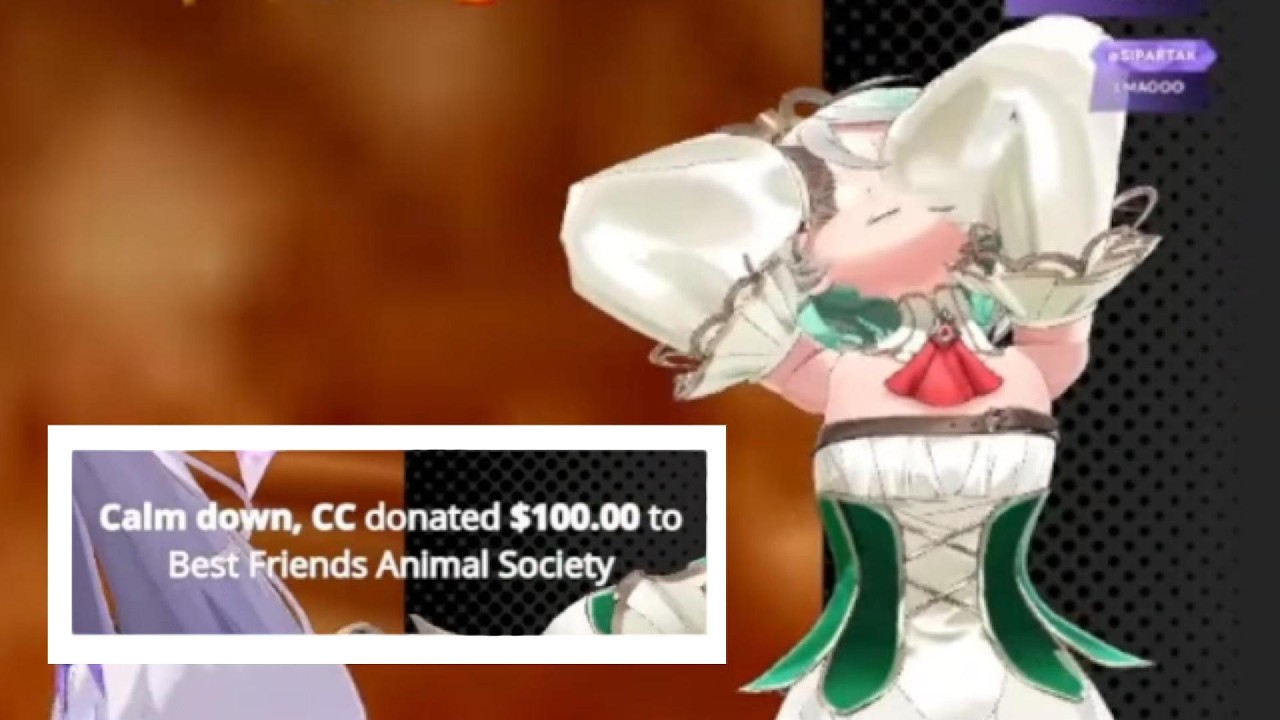 Cecilia crashing out on the charity stream with Biboo