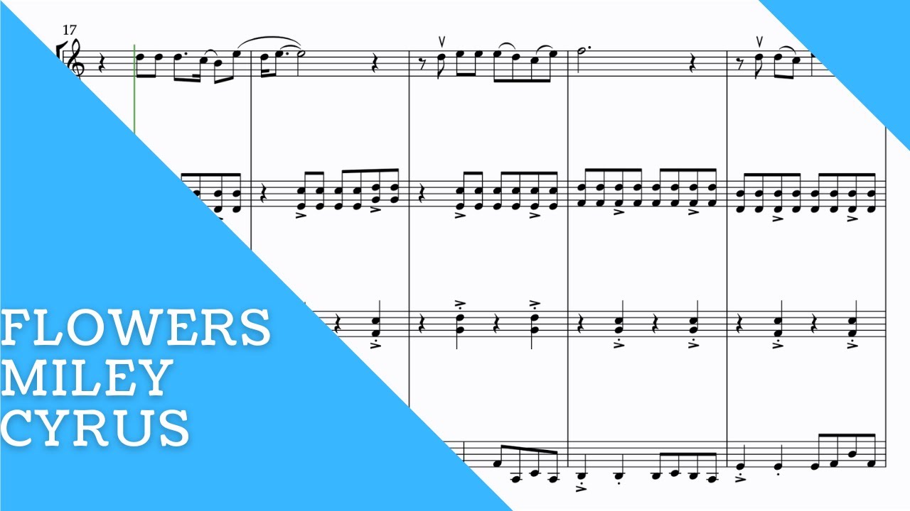 MILEY CYRUS -  Flowers for STRING QUARTET (SHEET MUSIC)