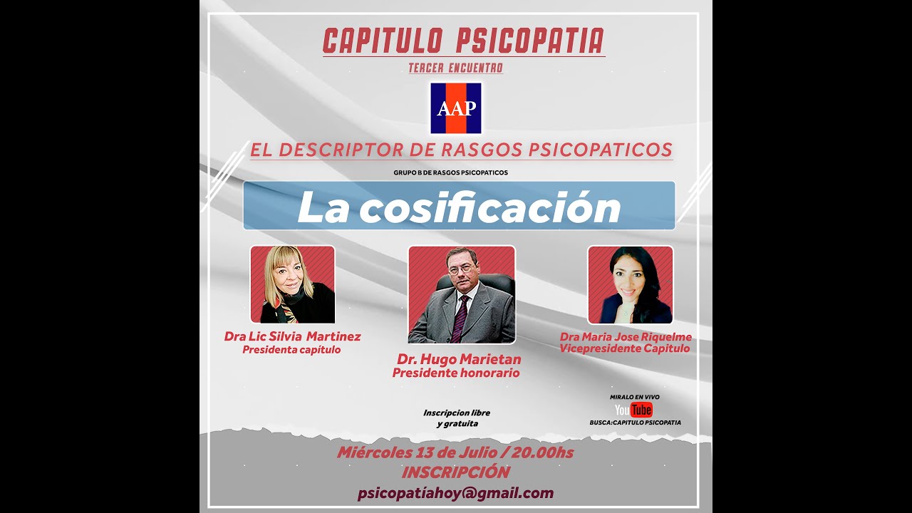 Tercer encuentro |El Descriptor de rasgos psicopáticos| Tema: LA COSIFCACION.