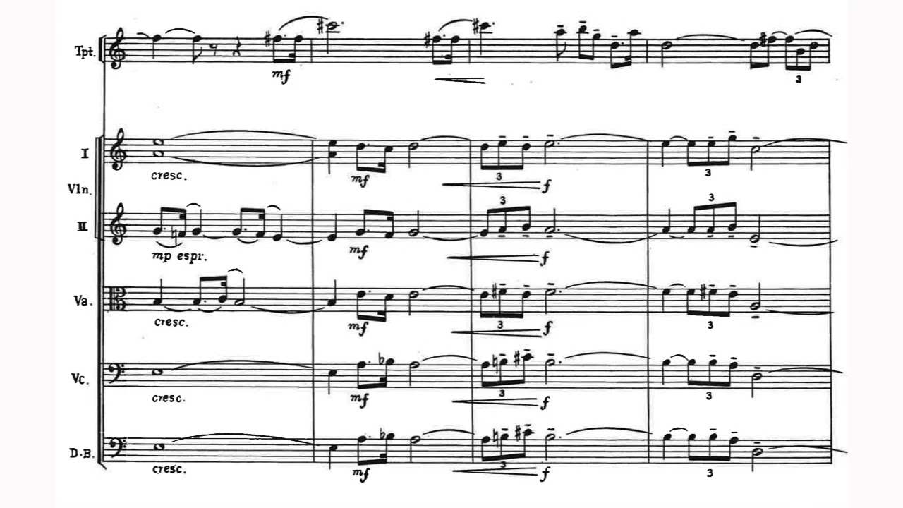 Vincent Persichetti - The Hollow Men for Trumpet and String Orchestra, Op. 25 (1948) [Score-Video]