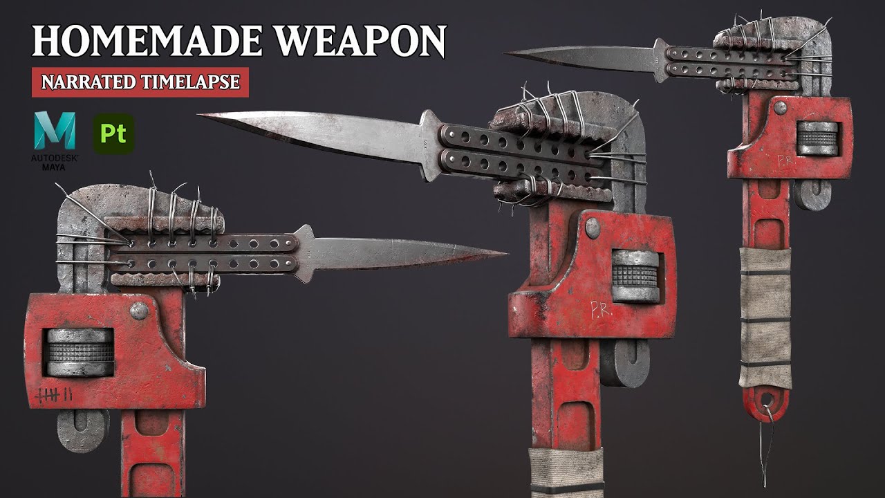Homemade Weapon | Autodesk Maya + Substance 3D Painter