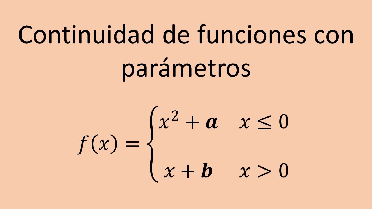 Continuidad de una funci&oacute;n por tramos, con par&aacute;metros - Ejercicio 07