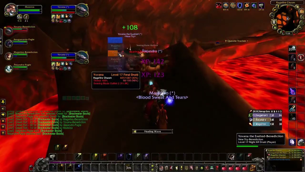 Mom plays World of Warcraft Cataclysm! Draenei Shaman! Atiesh! lvl 15-19! Healing instances Chaos!