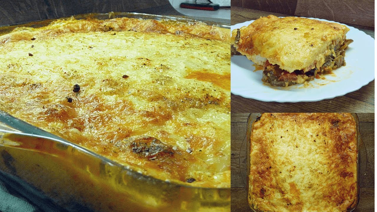 moussaka d'aubergine sans viande sans friture  موساكة (مسقعة) بدون لحم
