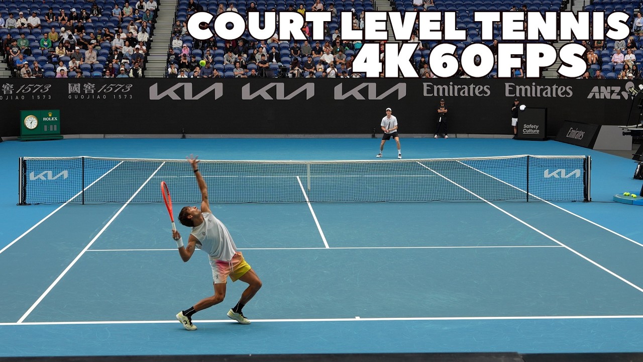 Flavio Cabolli vs Jannik Sinner Court Level Practice Set Highlights in 4K 60FPS