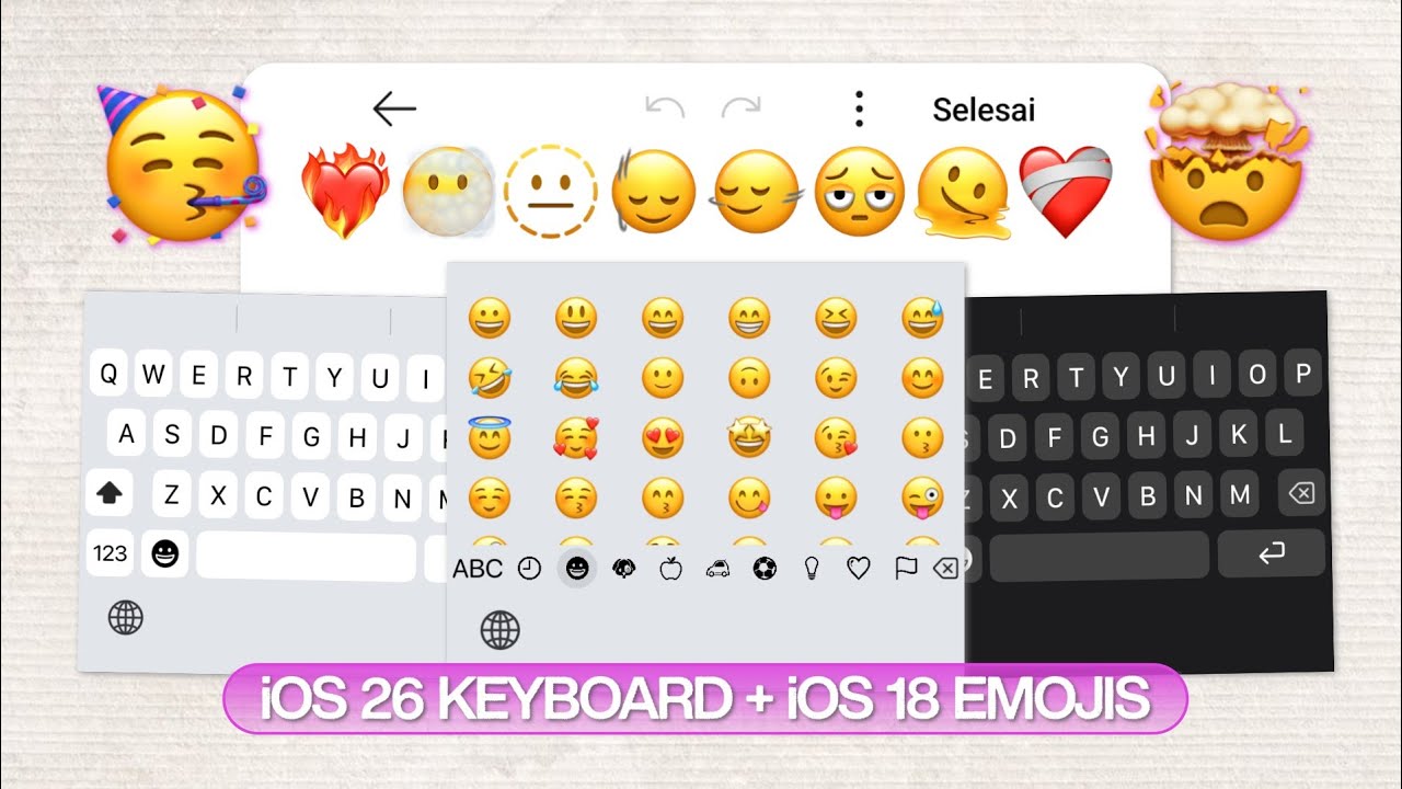NEW UPDATE !! UBAH KEYBOARD ANDROID MENJADI iOS 26 KEYBOARD (V2.1.3) + EMOJI iOS 18