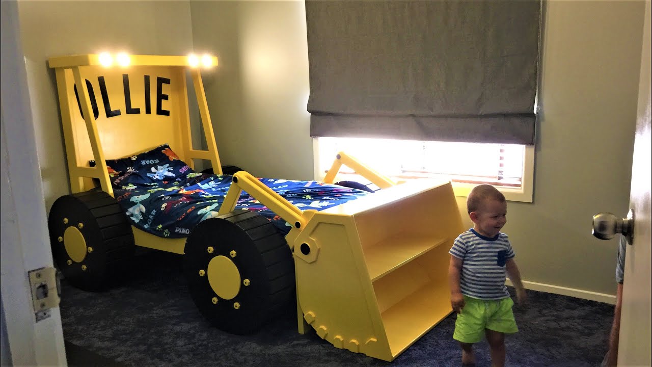 Kids Beds, Building a Loader Tractor Bed with Headlights, Boys Bedroom Design, Woodworking Projects
