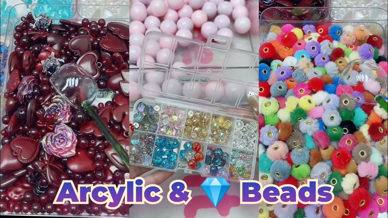 Bling bling glass beads/💎/Arcylic beads😍 #luckybeads #luckygame 