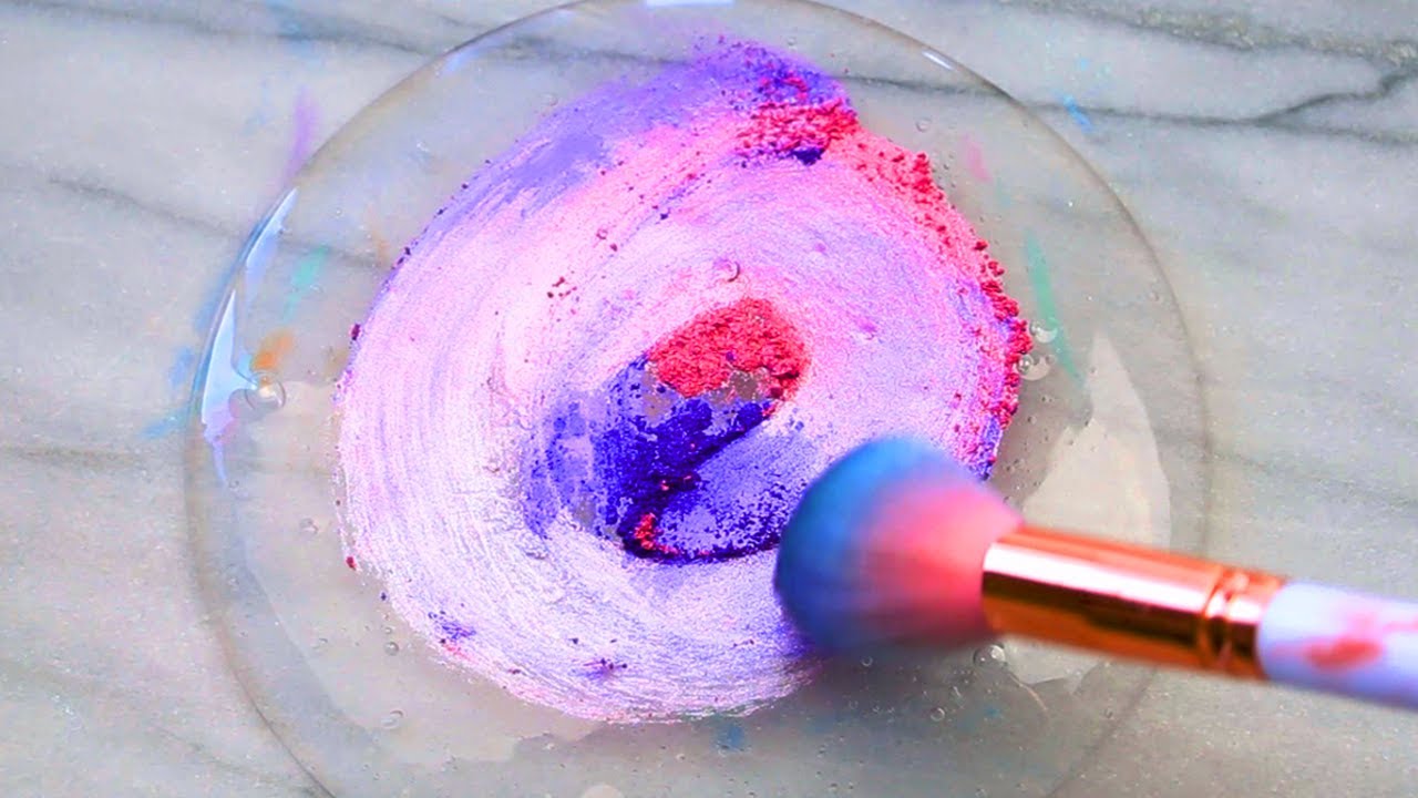 Making Slime with Balloons & Satisfying Makeup Brush Pigment Slime Coloring Relaxing ASMR Video #7!