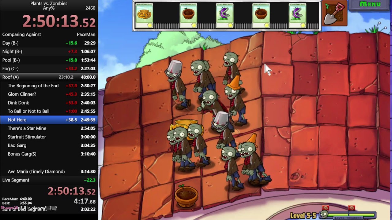 Plants Vs. Zombies Any% Speedruns