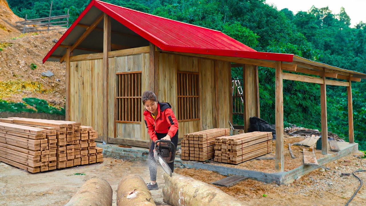 Quiet Strength and Kindness: A Kind Girl Saws Massive Logs to Build Windows for a Charity Home