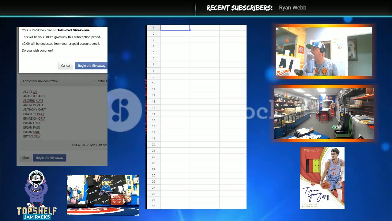 JAMMIN JD SPORTSCARDS ON YOUTUBE HIT PACKS WINNERS