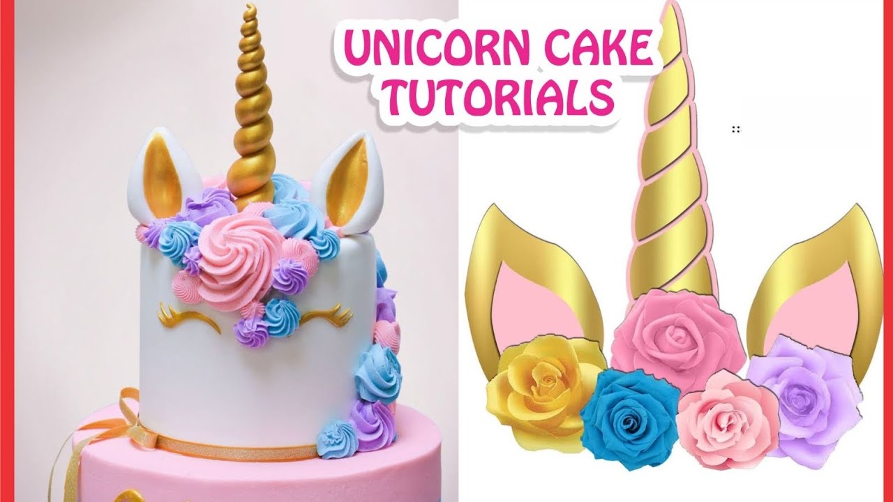 Unicorn cake design with tutorial video just for you #cakedesign #unicorncakedesign #pippingtutorial