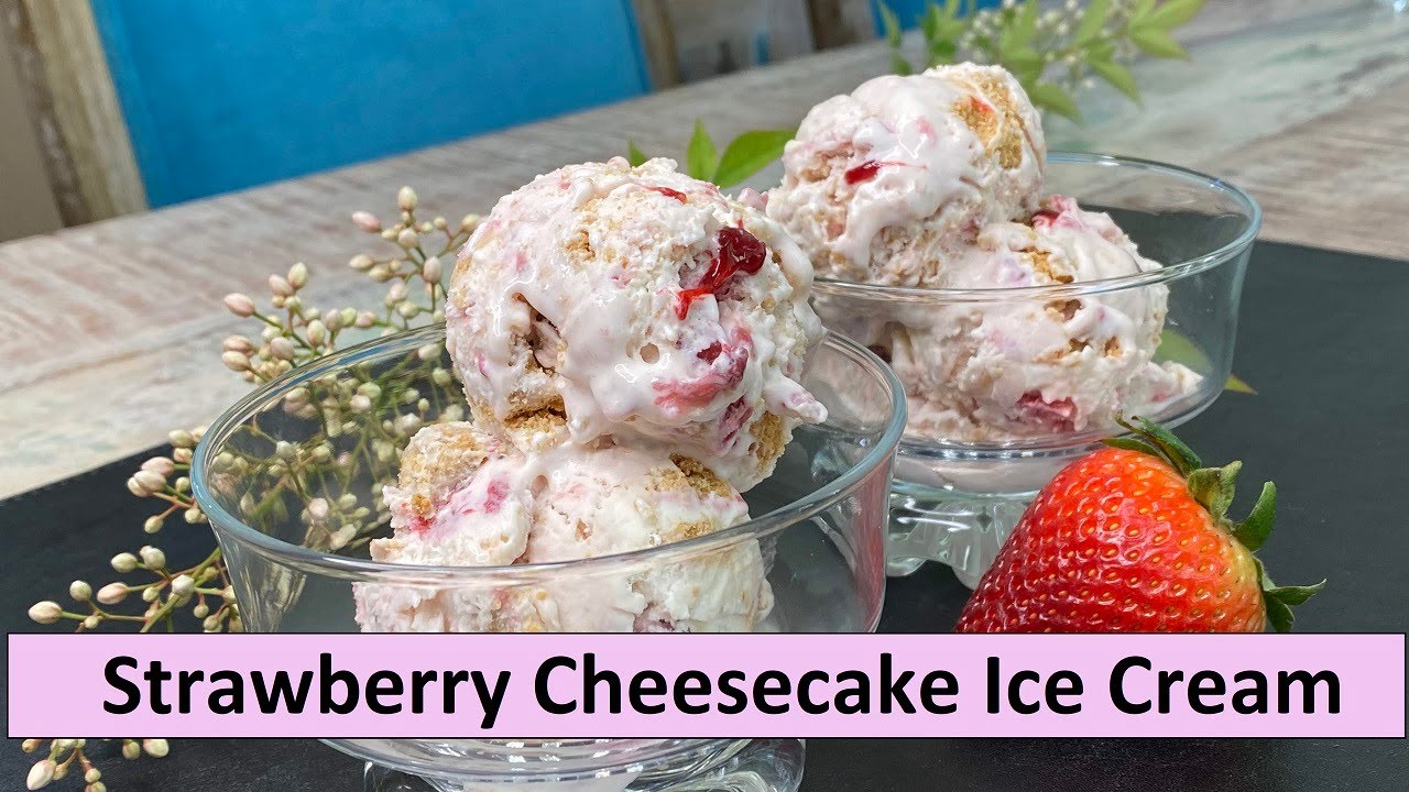 Strawberry Cheesecake Ice Cream | No Churn | No Ice Cream Maker |Show Me The Curry
