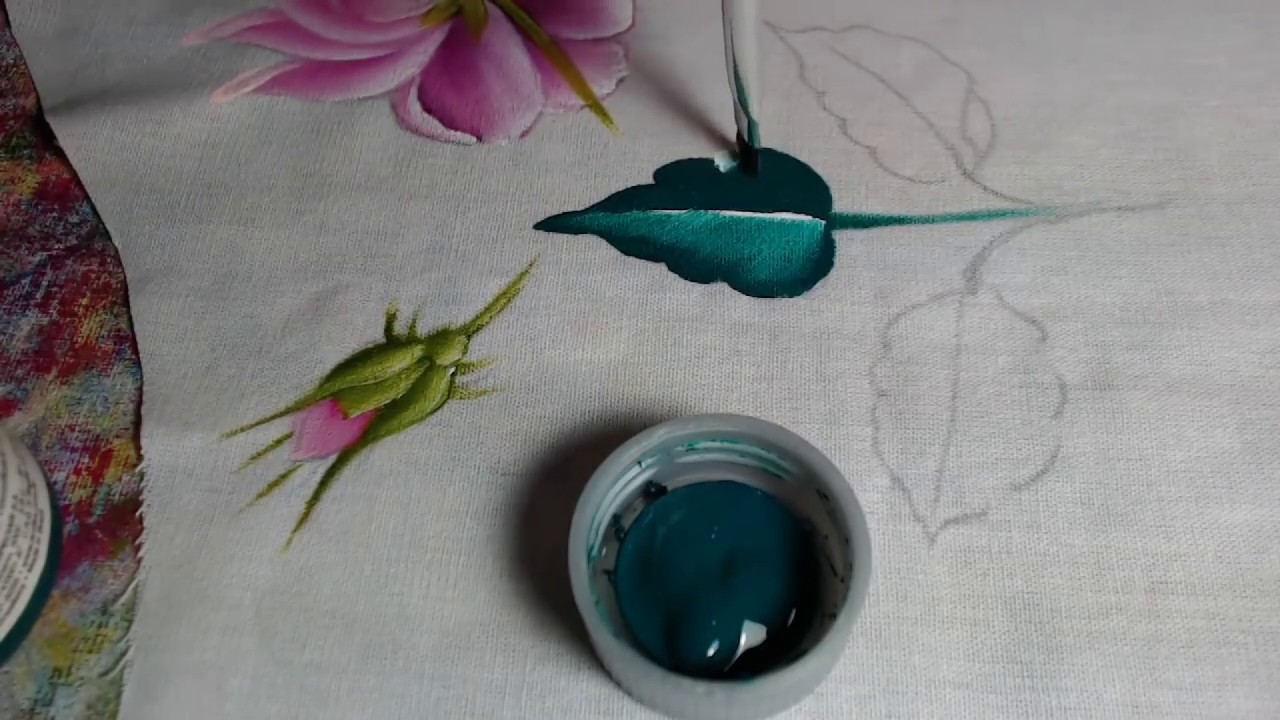 PINTURA EM TECIDO COMO PINTAR FOLHAS DIFERENTES