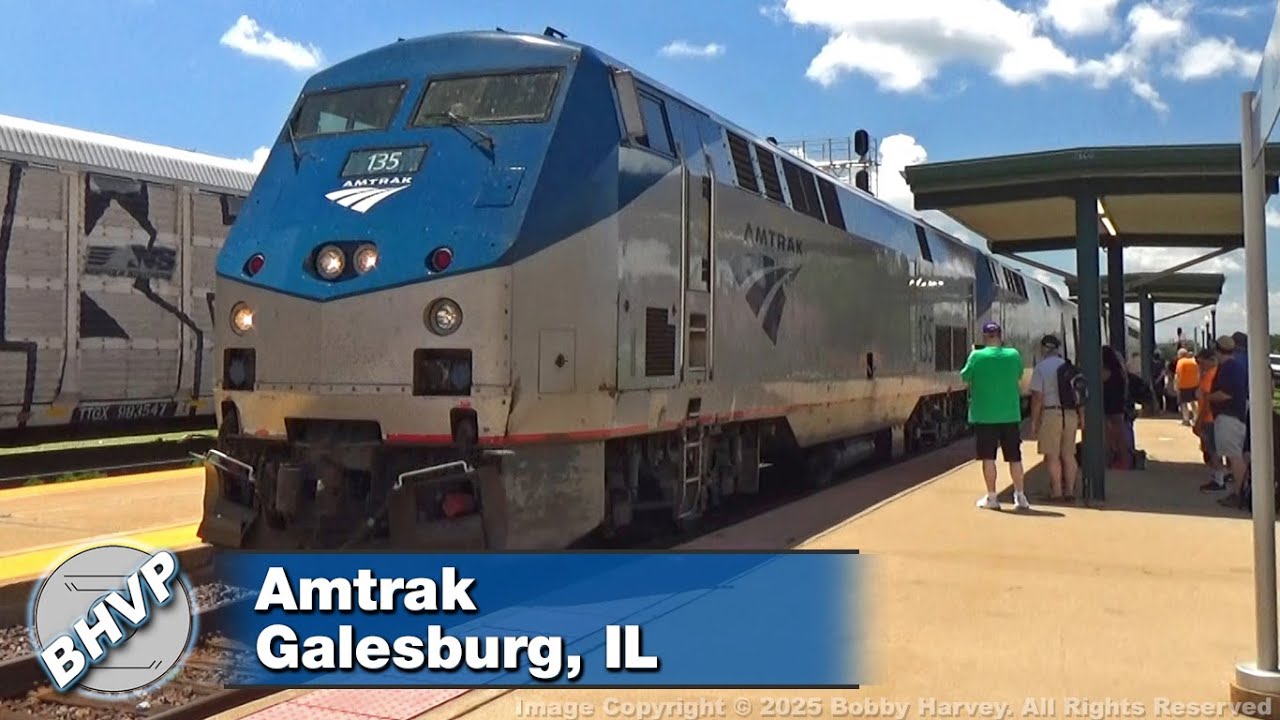 Amtrak's Southwest Chief arrives in Galesburg, IL during Railroad Days 2025