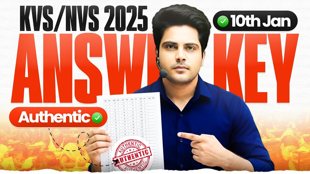 KVS/NVS TIER 1,10th Jan Authentic Answer key by Sachin Academy Live