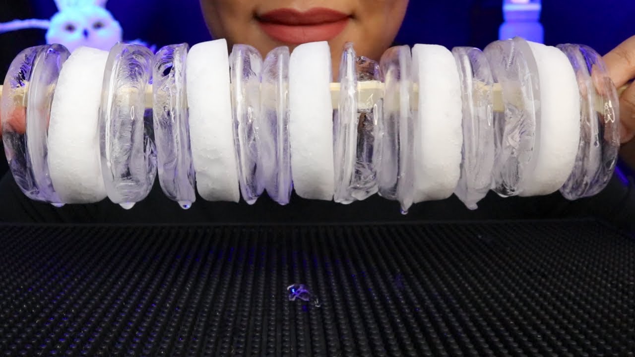 ASMR ICE RING SANDWICHES/ POWDERY ICE/HOLLOW ICE EATING