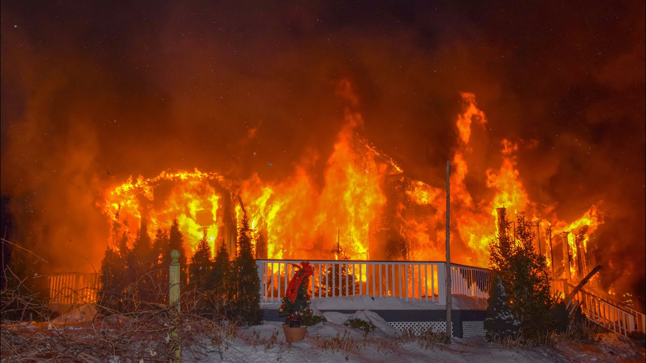 Firefighters Battle House Fire In Freezing Temperatures 