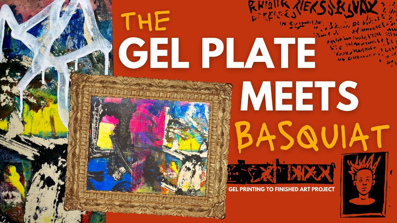 Gelli Printing - Bold Mark Making & Art Journal Project/Tutorial - The Gel Plate Meets Basquiat!