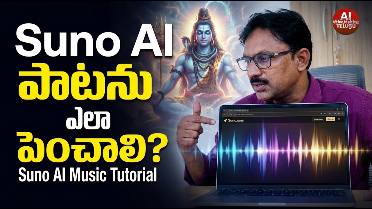 Suno.com Song Extend Complete Guide | Length Increase + New Lyrics | Telugu AI Tutorial